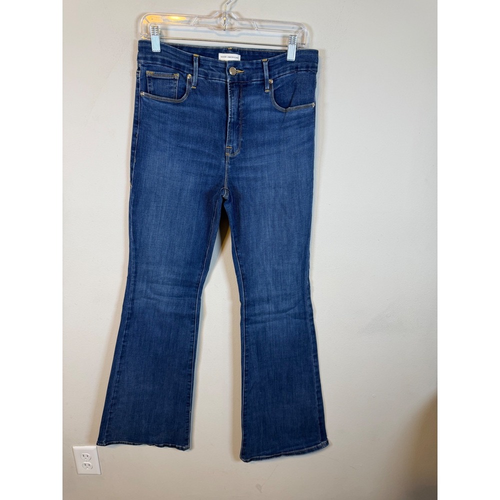 Good American Womens Flare Jeans Good Legs High Rise Blue Size 10/30